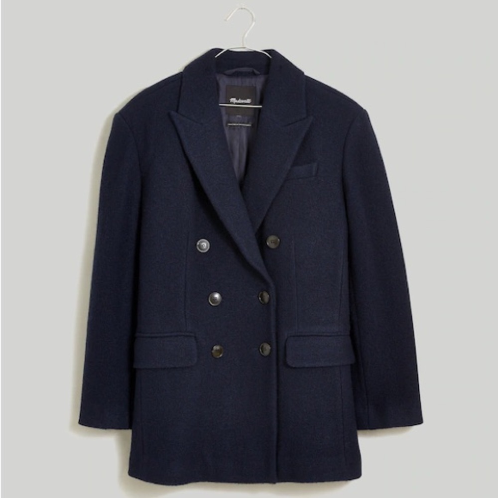 Madewell Oversized Tuxedo Coat in 100% Wool